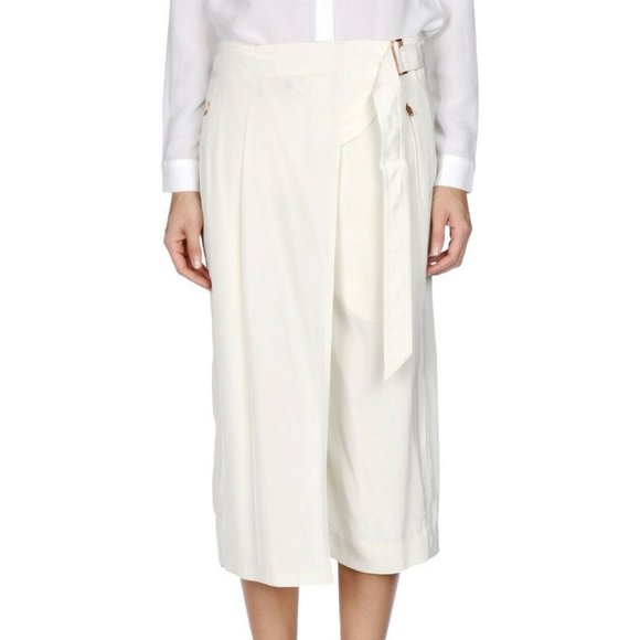 ALEXANDER WANG Eggshell Wrap Front Cropped Pants - Picture 2 of 5